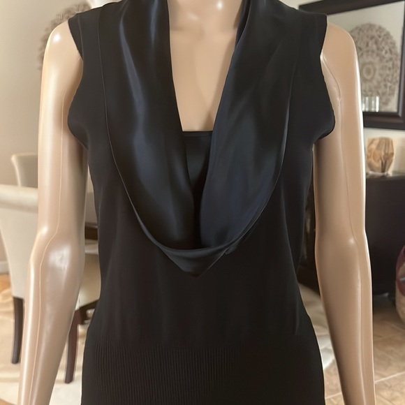 CALVIN KLEIN BLACK SILK DRESS - Picture 2 of 10